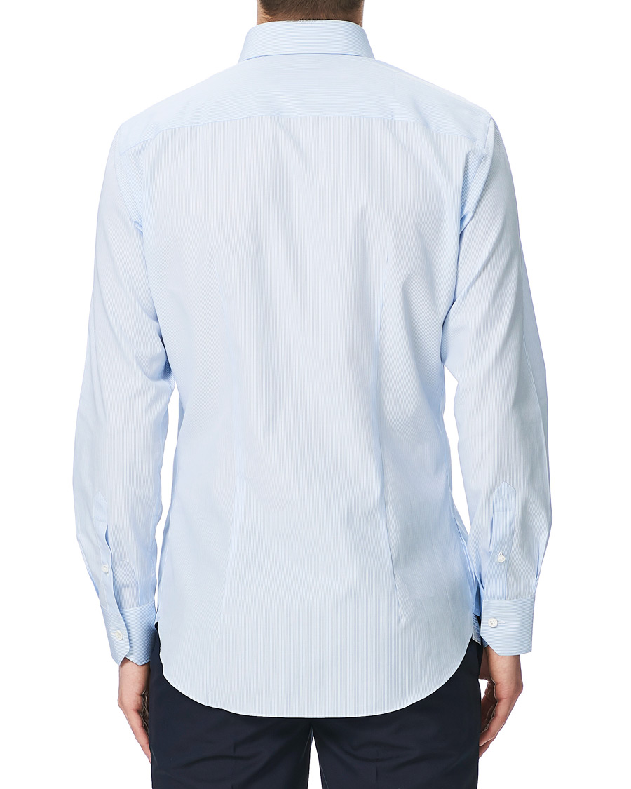 Herre | Skjorter | Brioni | Slim Fit Micro Striped Dress Shirt Light Blue