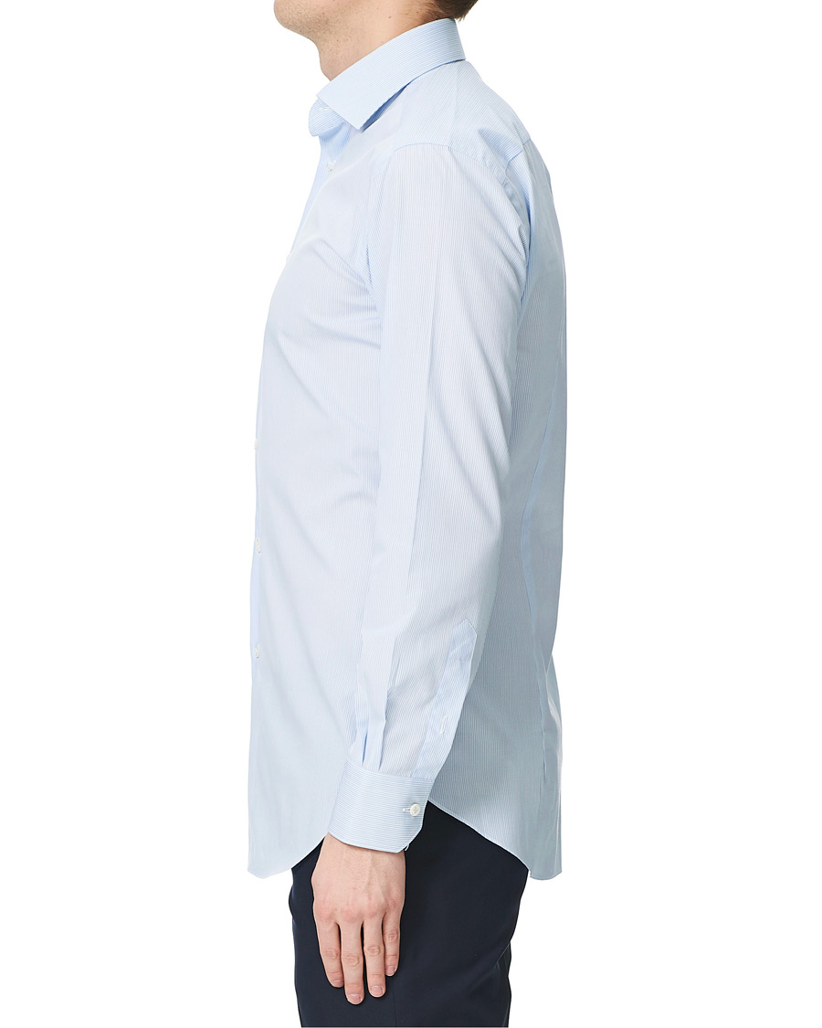 Herre | Skjorter | Brioni | Slim Fit Micro Striped Dress Shirt Light Blue