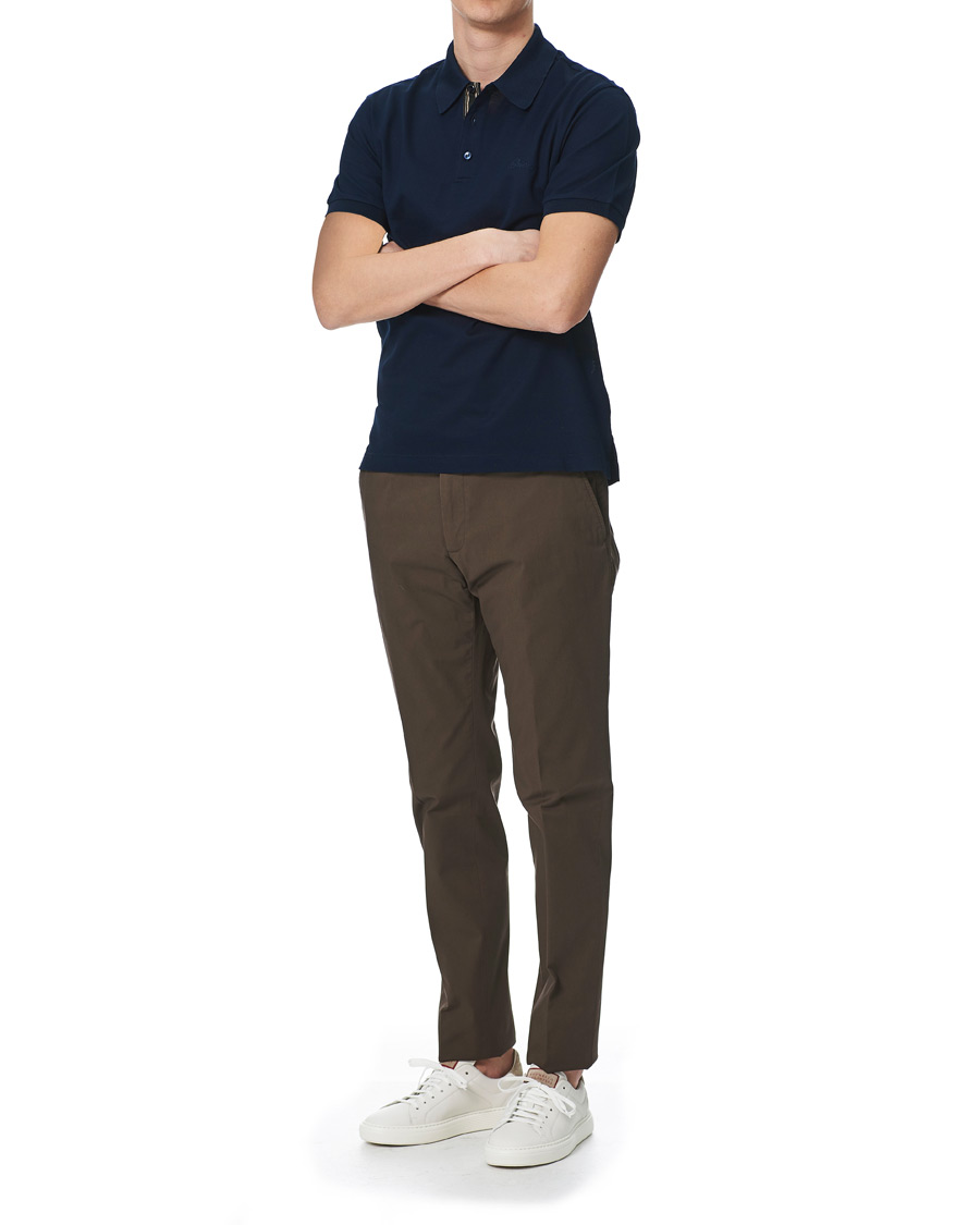Herre | Pikéer | Brioni | Contrast Placket Polo Piquet Navy