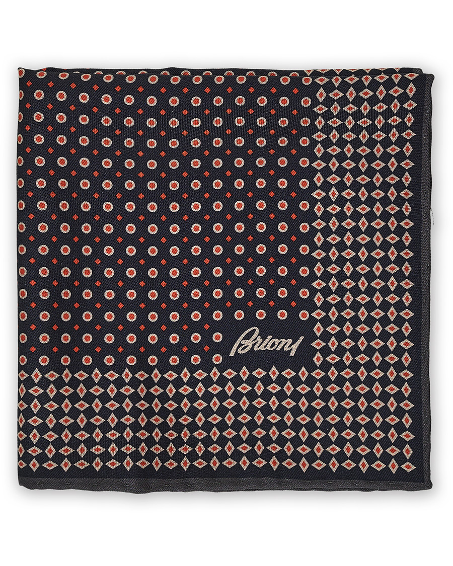 Herre | Brioni Hand Rolled Silk Pochette Navy | Brioni | Hand Rolled Silk Pochette Navy