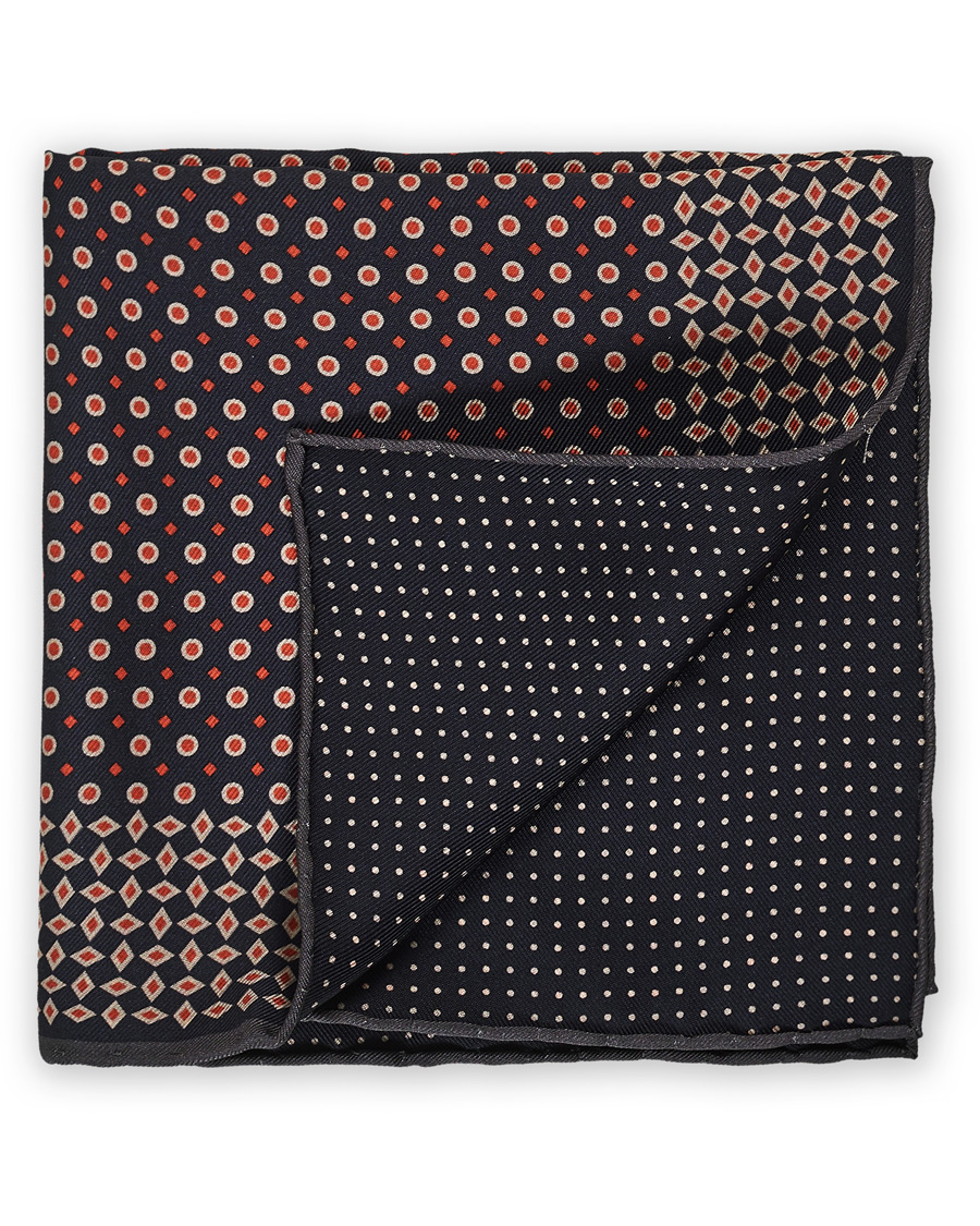 Herre | Brioni Hand Rolled Silk Pochette Navy | Brioni | Hand Rolled Silk Pochette Navy
