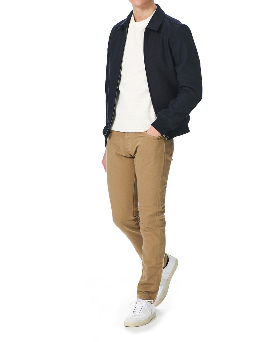 Herre | Jeans | C.O.F. Studio | M7 Tapered Organic Cotton Stretch Jeans Khaki Beige