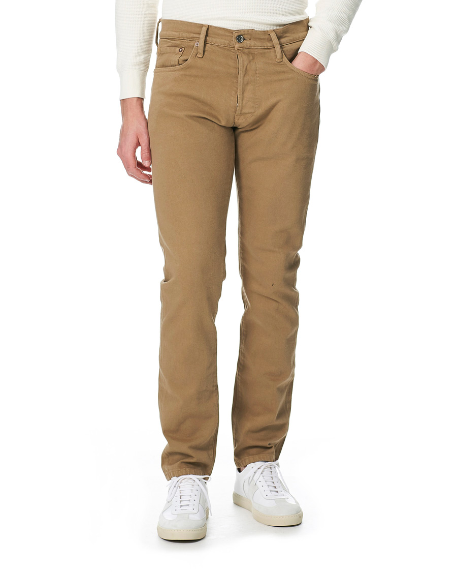 Herre | Jeans | C.O.F. Studio | M7 Tapered Organic Cotton Stretch Jeans Khaki Beige