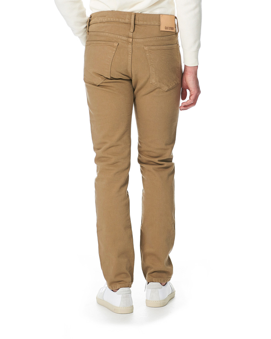 Herre | Jeans | C.O.F. Studio | M7 Tapered Organic Cotton Stretch Jeans Khaki Beige