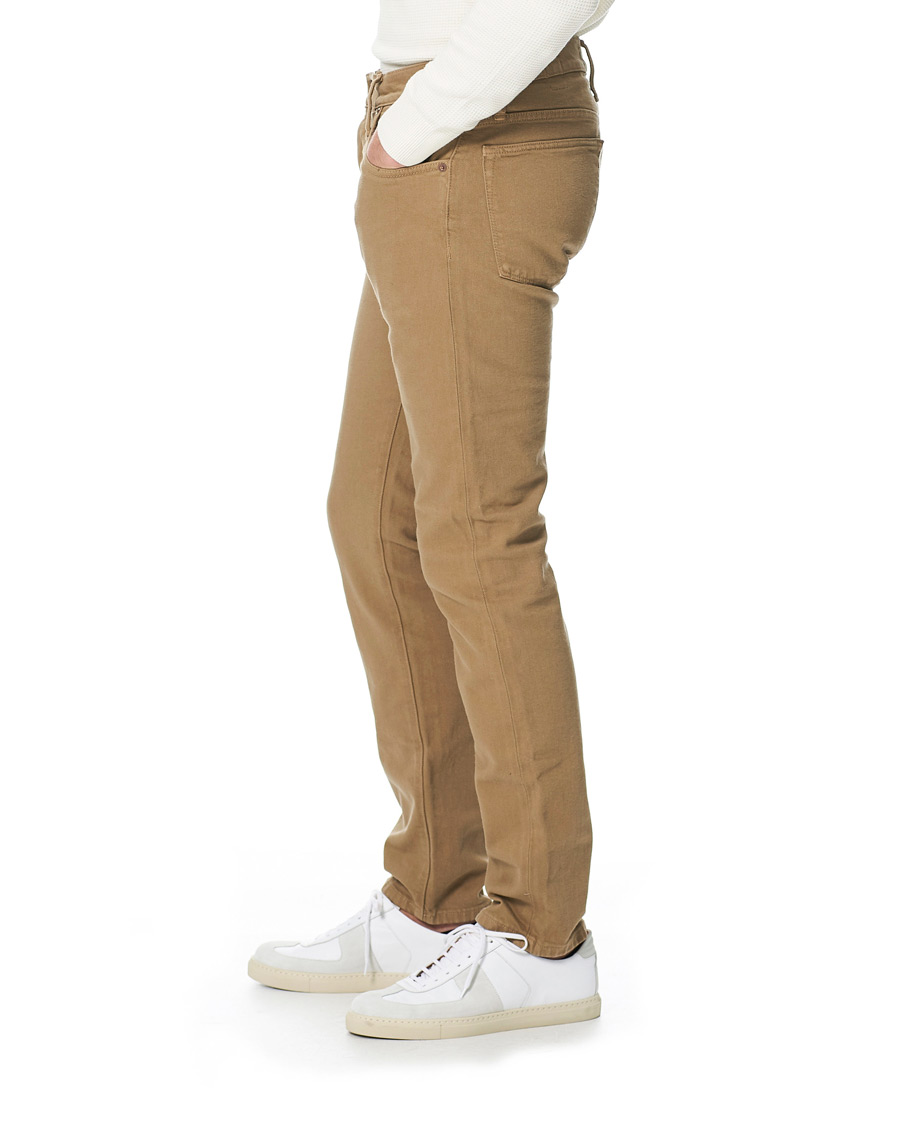 Herre | Jeans | C.O.F. Studio | M7 Tapered Organic Cotton Stretch Jeans Khaki Beige