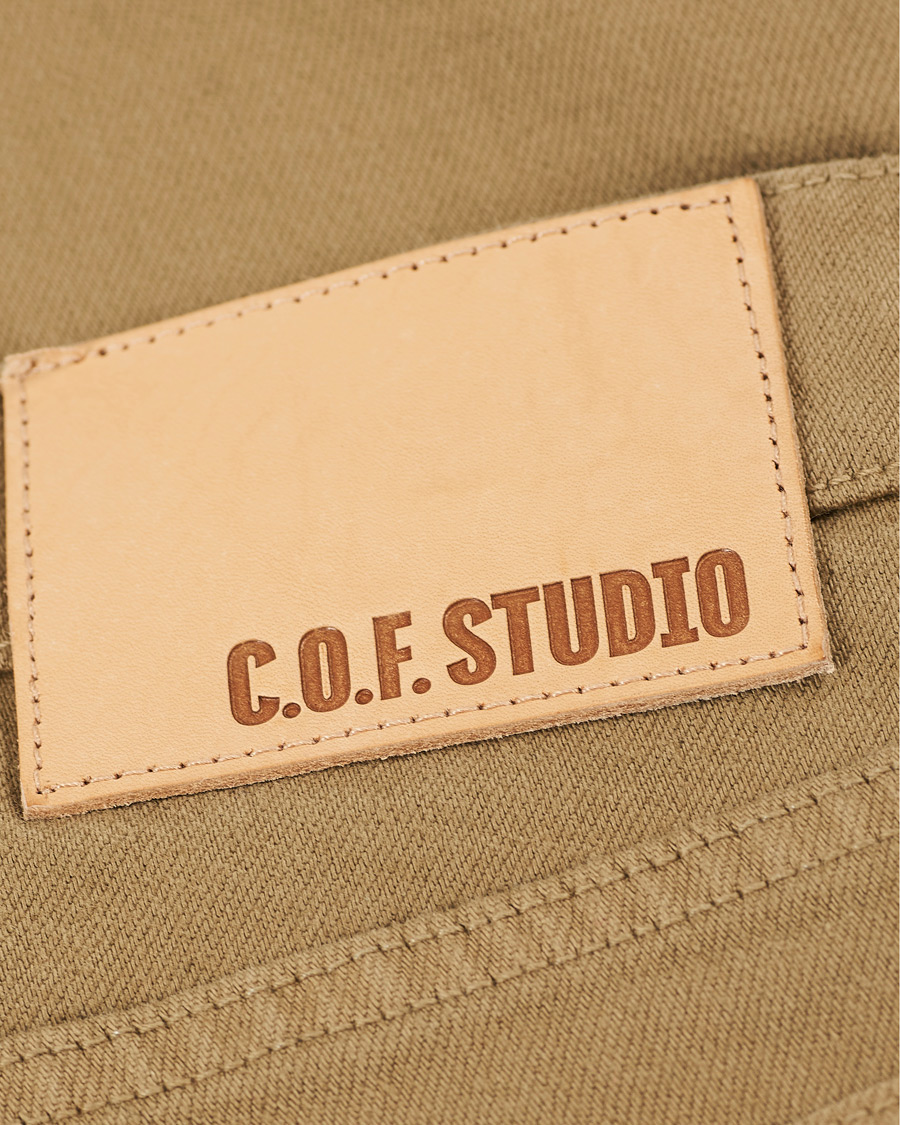 Herre | Jeans | C.O.F. Studio | M7 Tapered Organic Cotton Stretch Jeans Khaki Beige