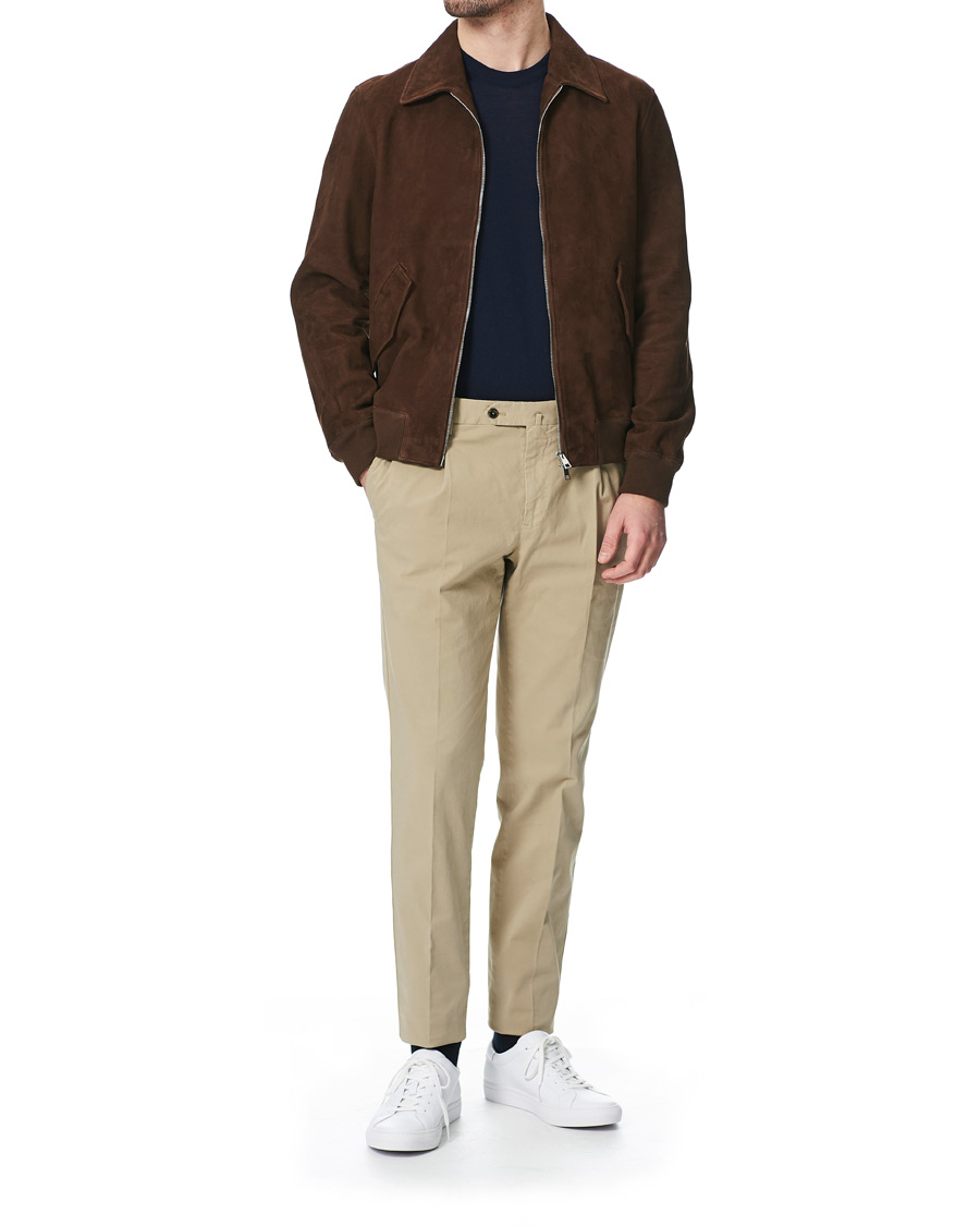 Herre | Jakker | Valstar | Suede Zip Blouson Dark Brown