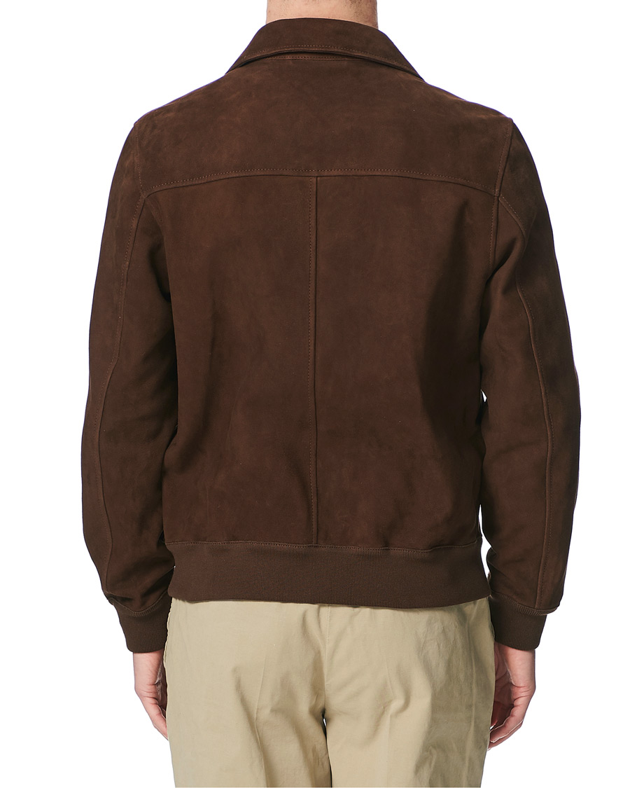 Herre | Jakker | Valstar | Suede Zip Blouson Dark Brown
