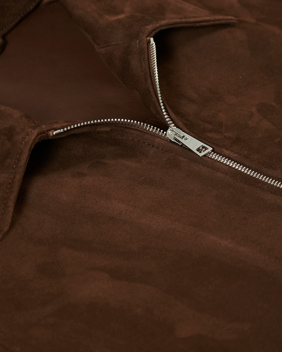 Herre | Jakker | Valstar | Suede Zip Blouson Dark Brown