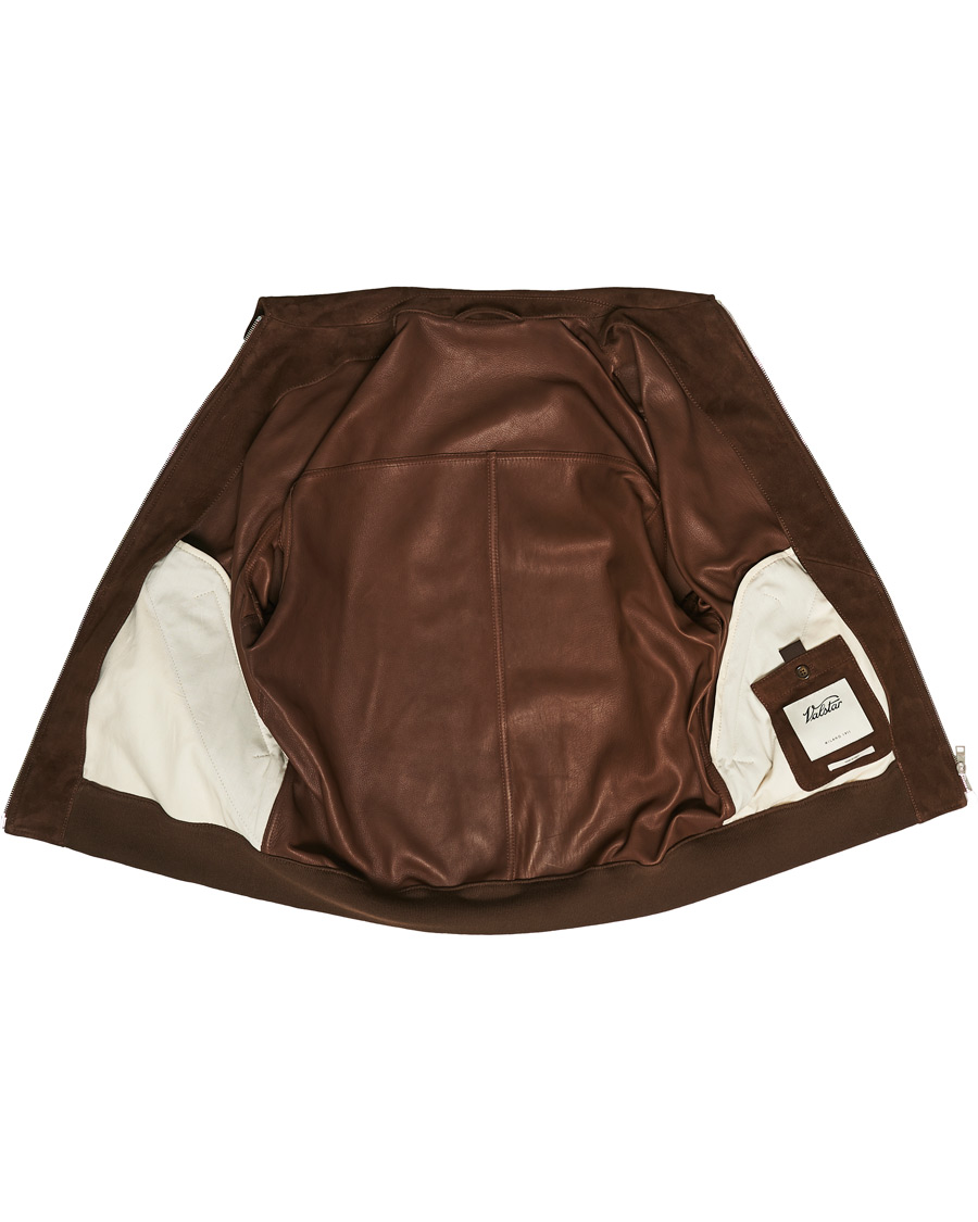 Herre | Jakker | Valstar | Suede Zip Blouson Dark Brown
