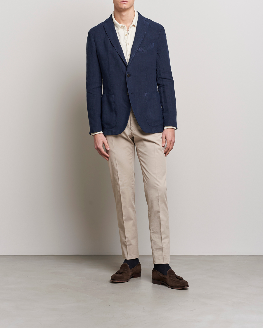 Herre | Dressjakker | Boglioli | K Jacket Linen Blazer Navy