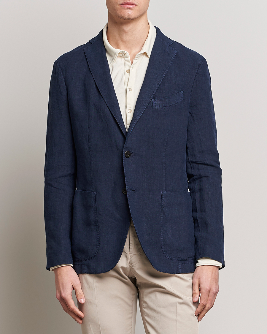 Herre | Dressjakker | Boglioli | K Jacket Linen Blazer Navy
