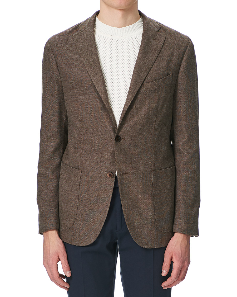 Herre | Dressjakker | Boglioli | K Jacket Wool Hopsack Blazer Brown