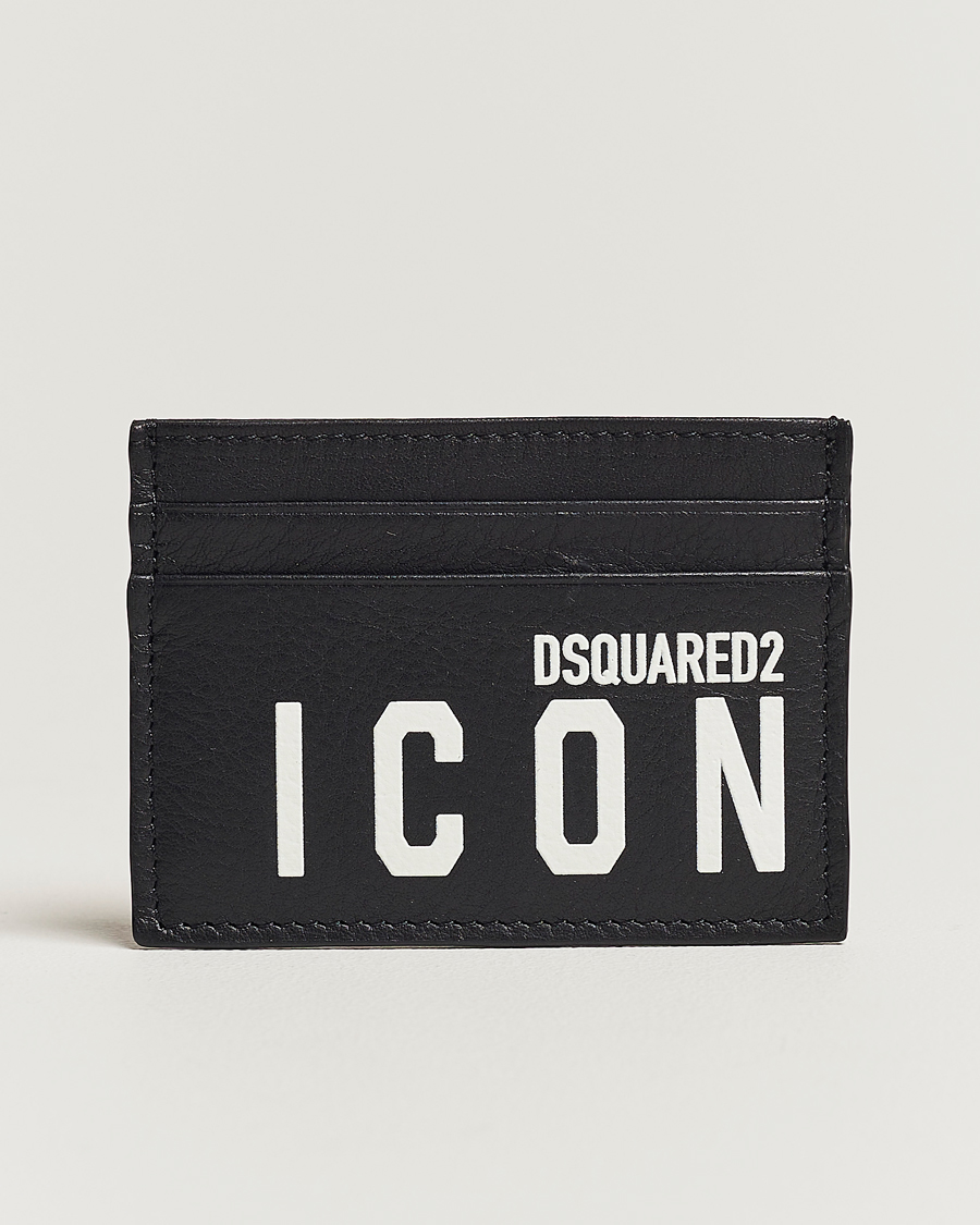 Herre | Dsquared2 Icon Leather Card Holder Black | Dsquared2 | Icon Leather Card Holder Black