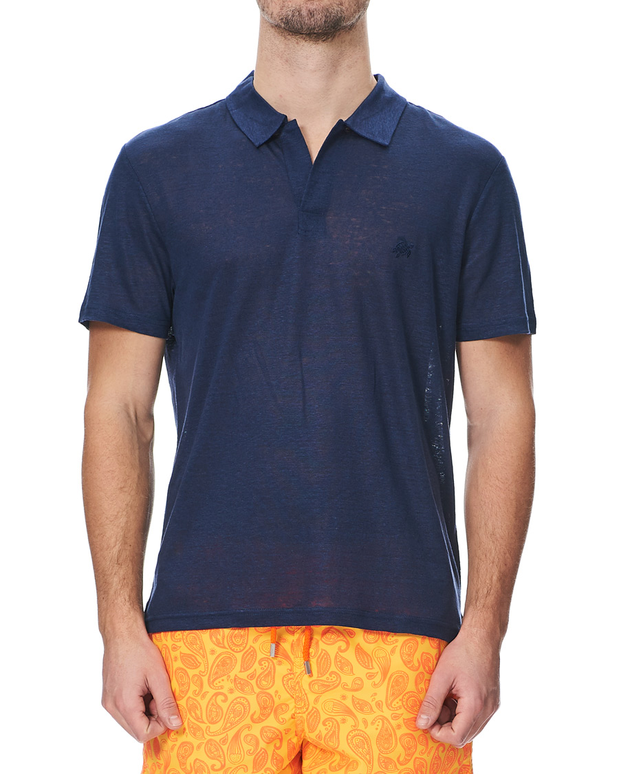 Herre | Pikéer | Vilebrequin | Pyramid Linen Jersey Polo Navy