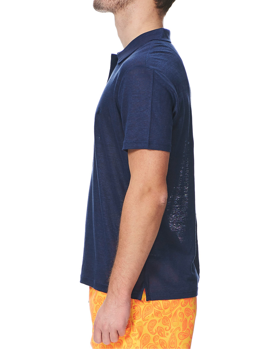 Herre | Pikéer | Vilebrequin | Pyramid Linen Jersey Polo Navy