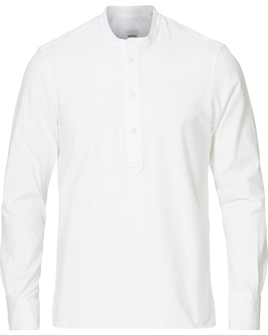 Herre | T-Shirts | Aspesi | Long Sleeve Popover Tee White
