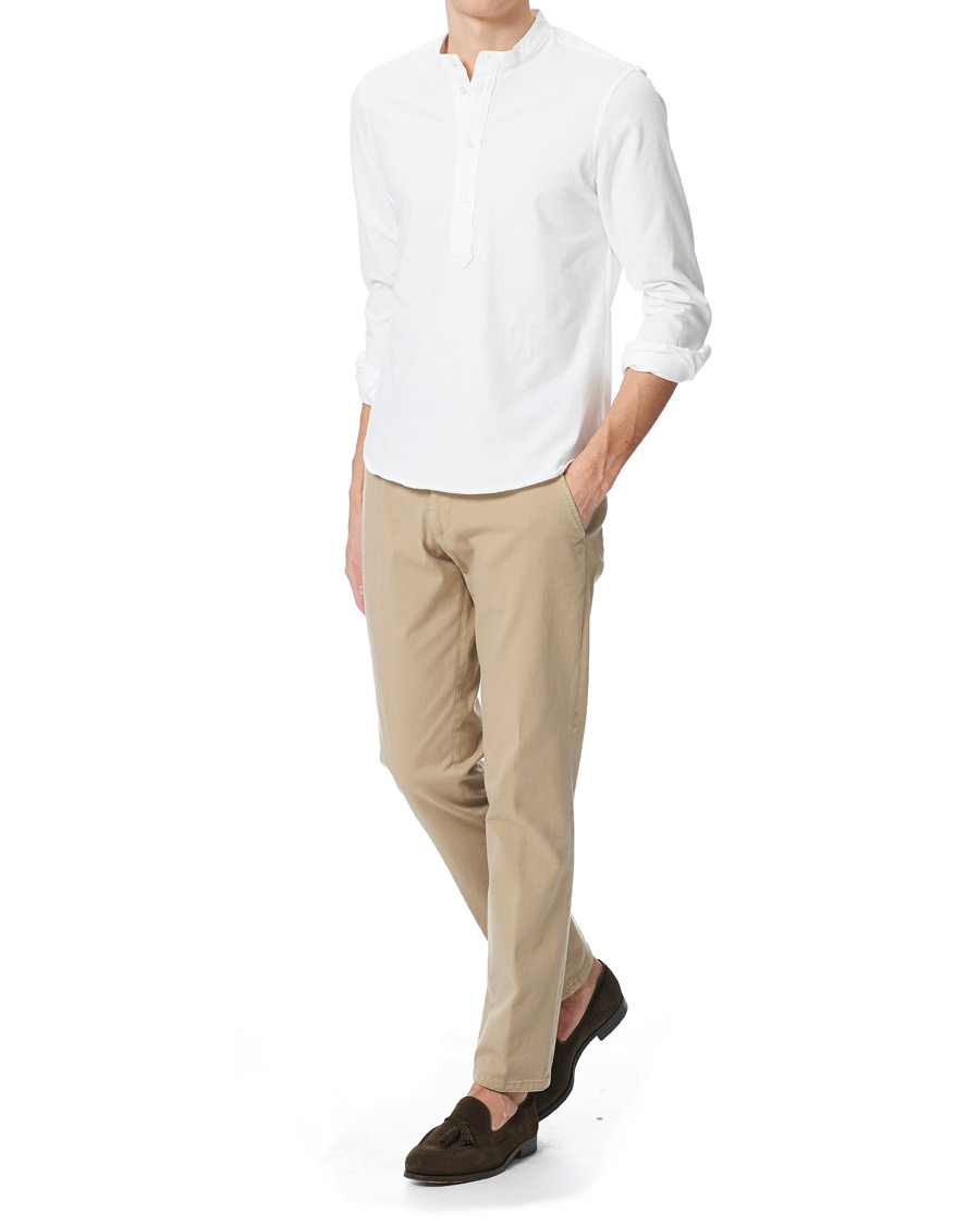 Herre | T-Shirts | Aspesi | Long Sleeve Popover Tee White