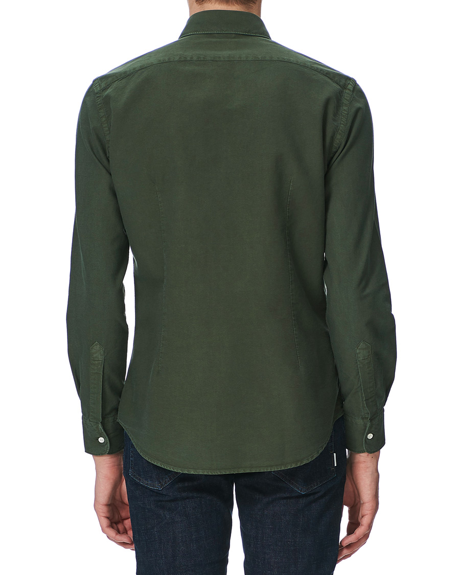 Herre | Skjorter | Aspesi | Regular Dyed Linen Shirt Washed Green