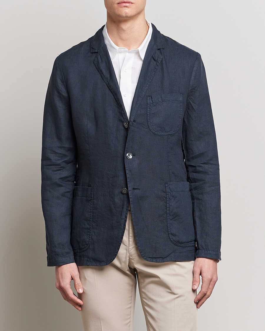 Herre | Italian Department | Aspesi | Samuraki Linen Blazer Navy