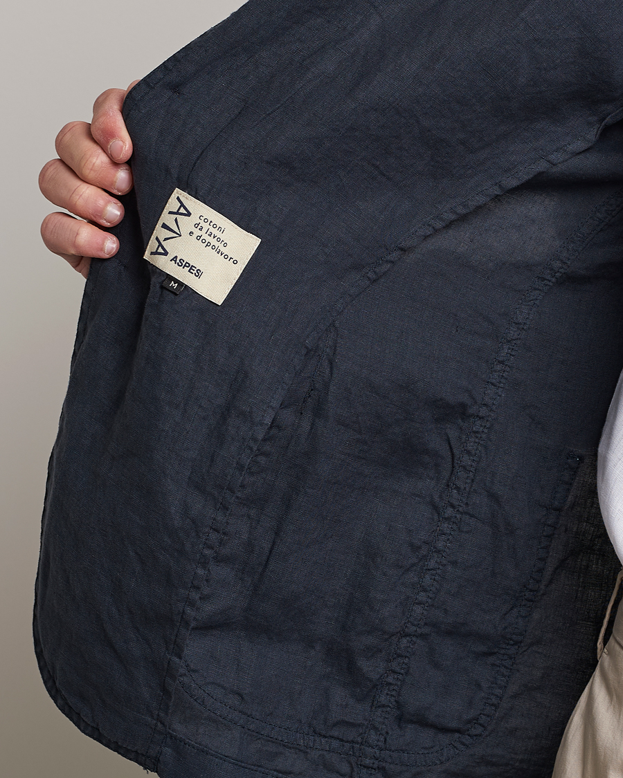Herre | Dressjakker | Aspesi | Samuraki Linen Blazer Navy