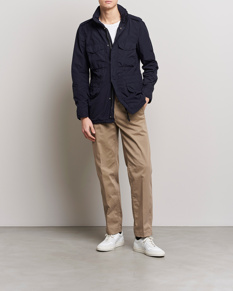 Herre | Jakker | Aspesi | Giubotto Garment Dyed Field Jacket Navy