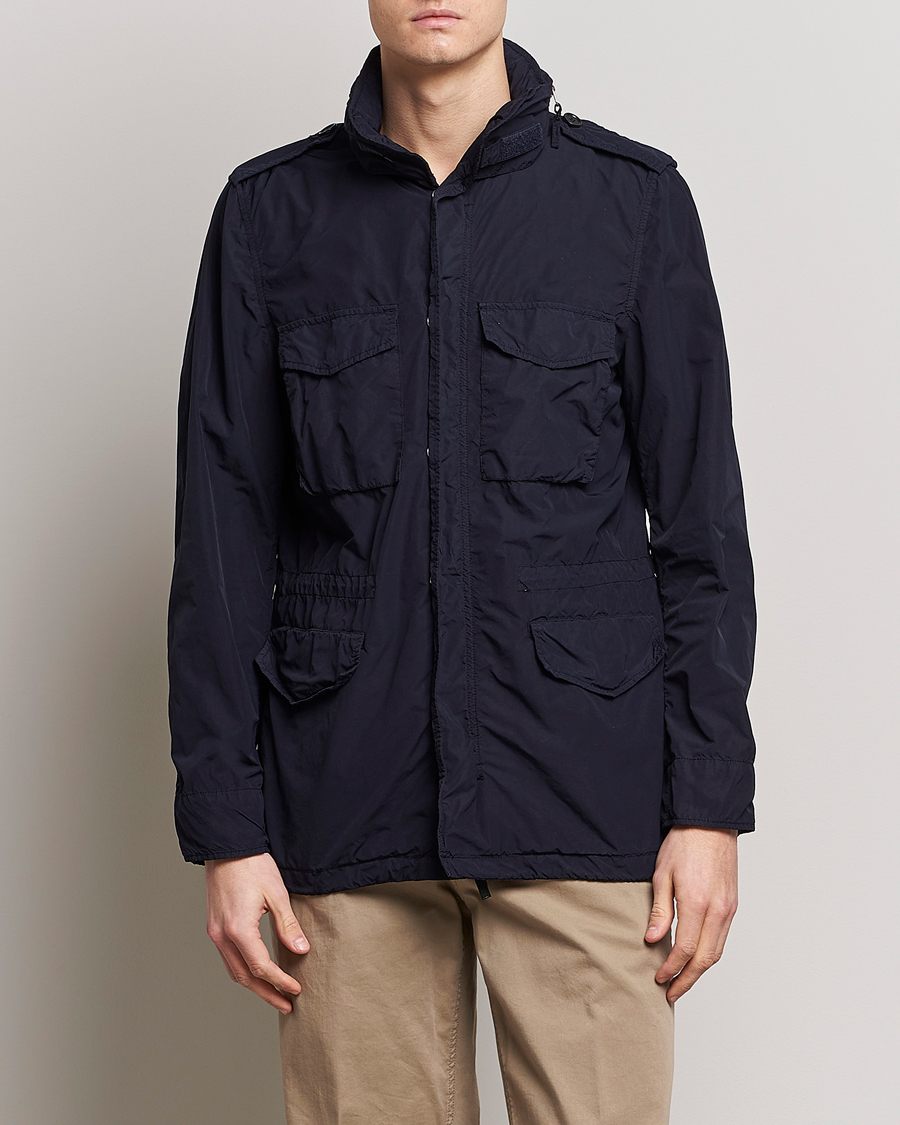 Herre | Jakker | Aspesi | Giubotto Garment Dyed Field Jacket Navy