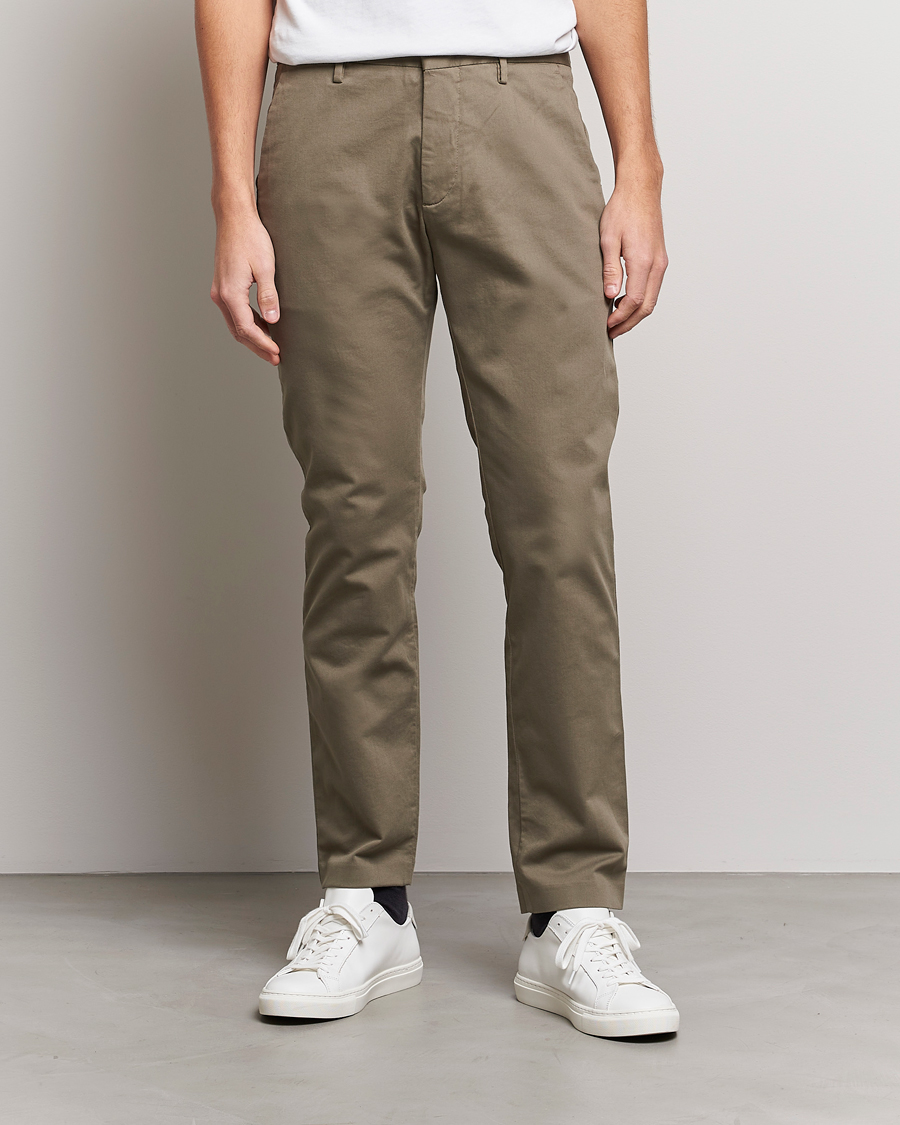 Herre | Business & Beyond | NN07 | Theo Regular Fit Stretch Chinos Green Stone