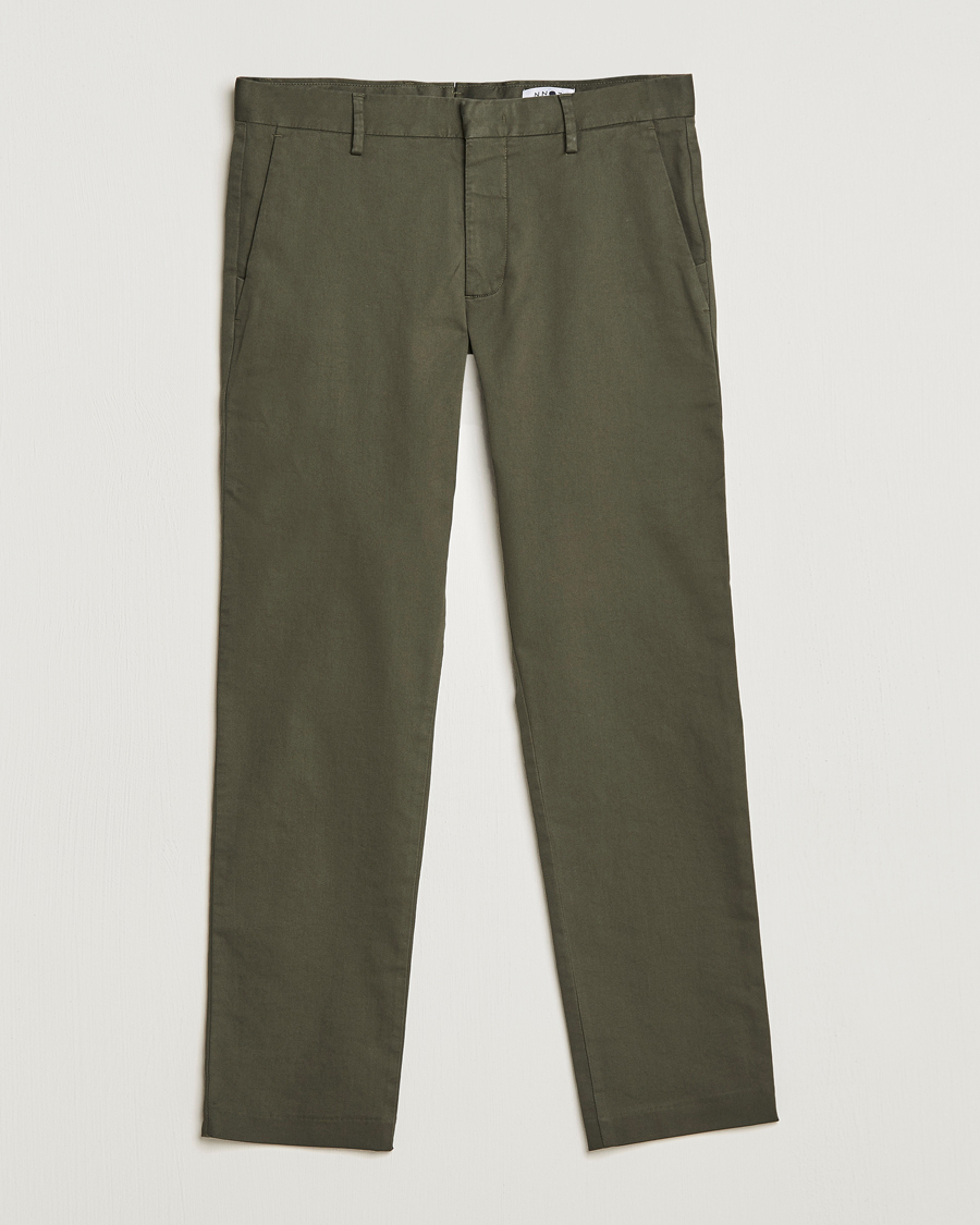 Herre | Bukser | NN07 | Theo Regular Fit Stretch Chinos Army Green
