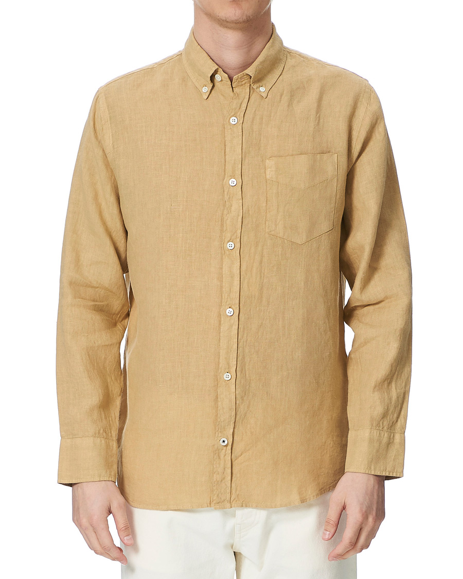 Herre | Skjorter | NN07 | Levon Linen Shirt Khaki