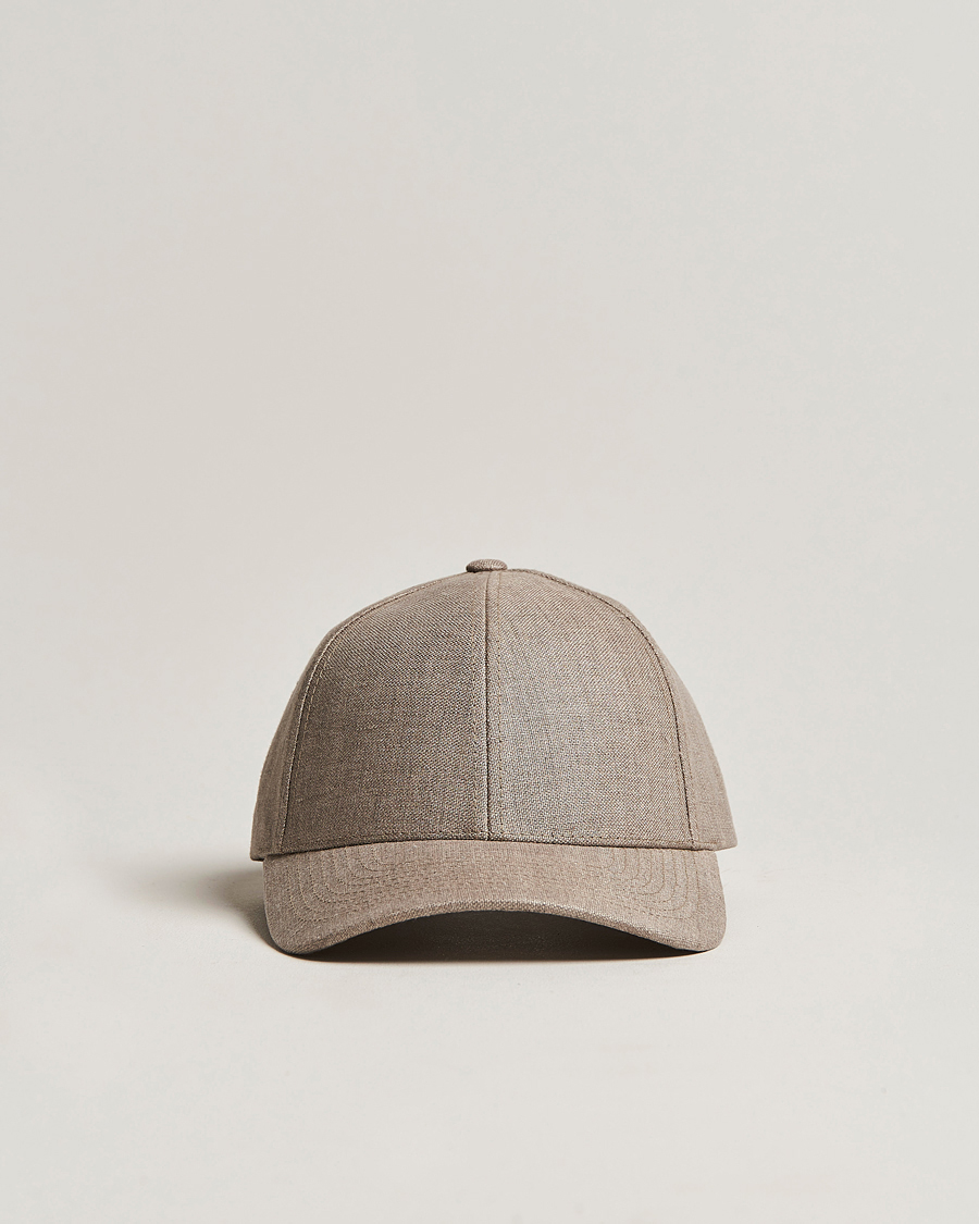 Herre | Hatter og capser | Varsity Headwear | Linen Baseball Cap Argent Khaki