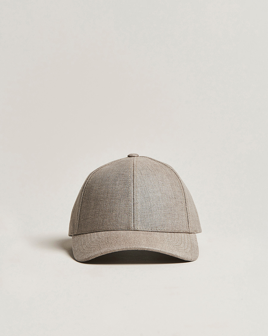 Herre | Hatter og capser | Varsity Headwear | Linen Baseball Cap Argent Khaki