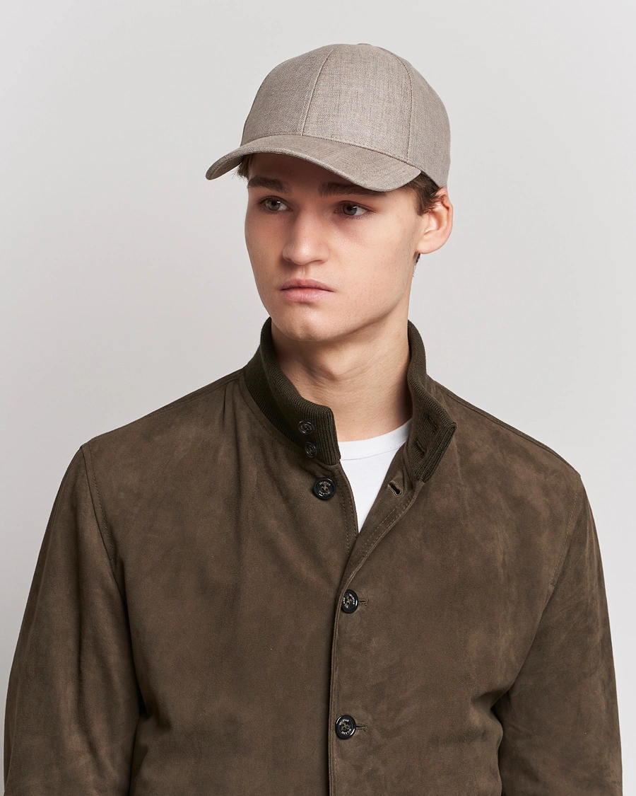 Herre | Hatter og capser | Varsity Headwear | Linen Baseball Cap Argent Khaki