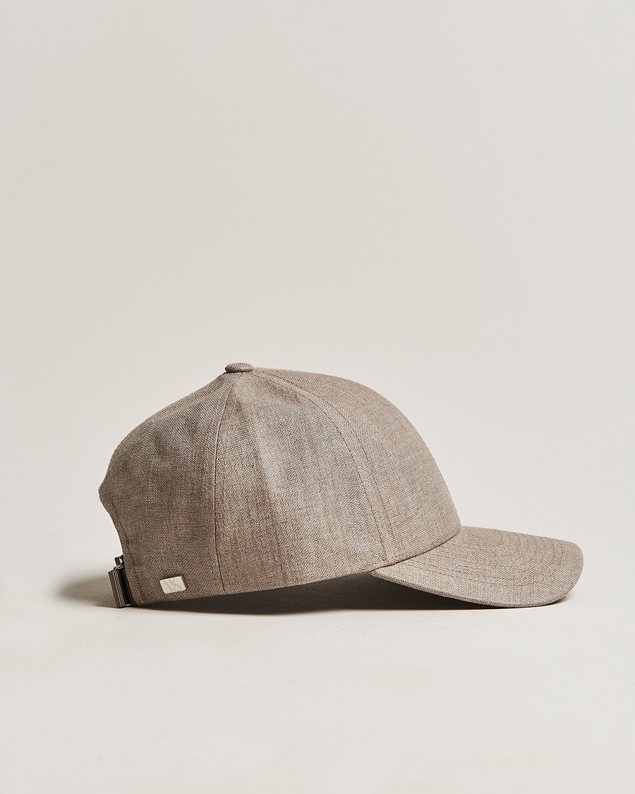 Herre | Hatter og capser | Varsity Headwear | Linen Baseball Cap Argent Khaki