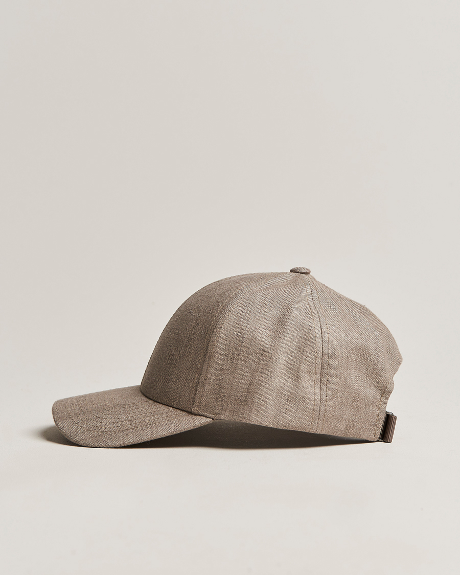 Herre | Hatter og capser | Varsity Headwear | Linen Baseball Cap Argent Khaki
