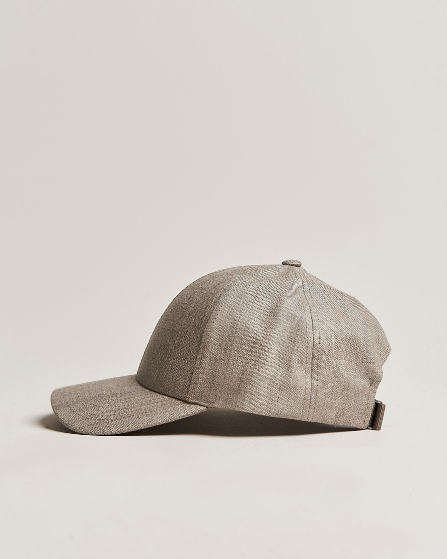 Herre | Hatter og capser | Varsity Headwear | Linen Baseball Cap Argent Khaki
