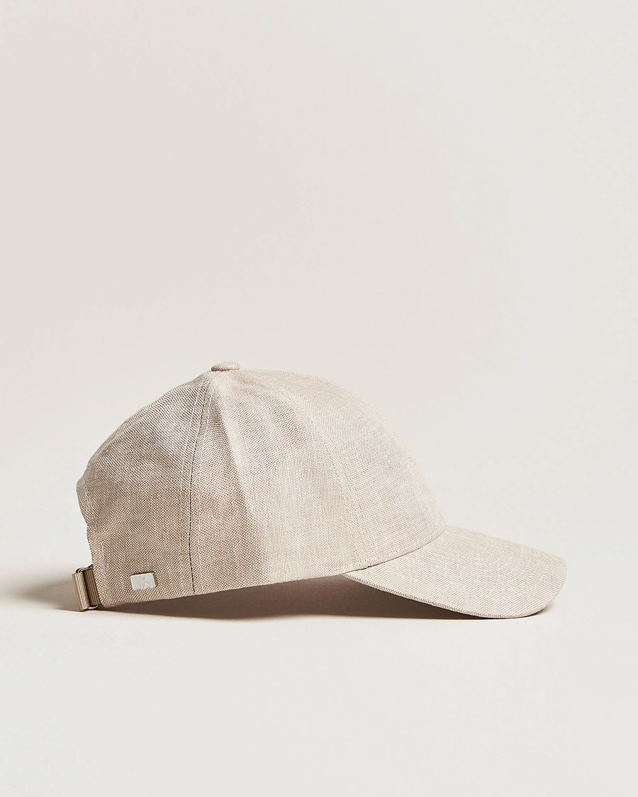 Herre | Caps | Varsity Headwear | Linen Baseball Cap Hampton Beige