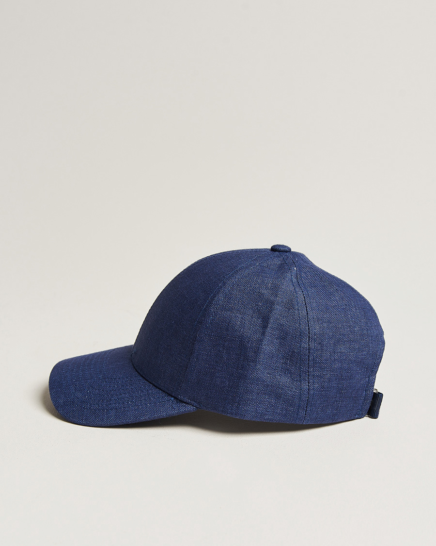 Herre | Hatter og capser | Varsity Headwear | Linen Baseball Cap Oxford Blue