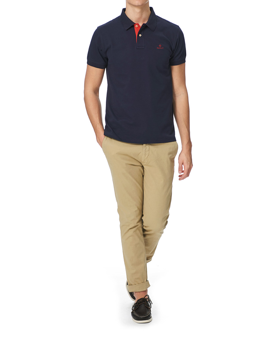 Herre | Pikéer | GANT | Contrast Collar Polo Evening Blue