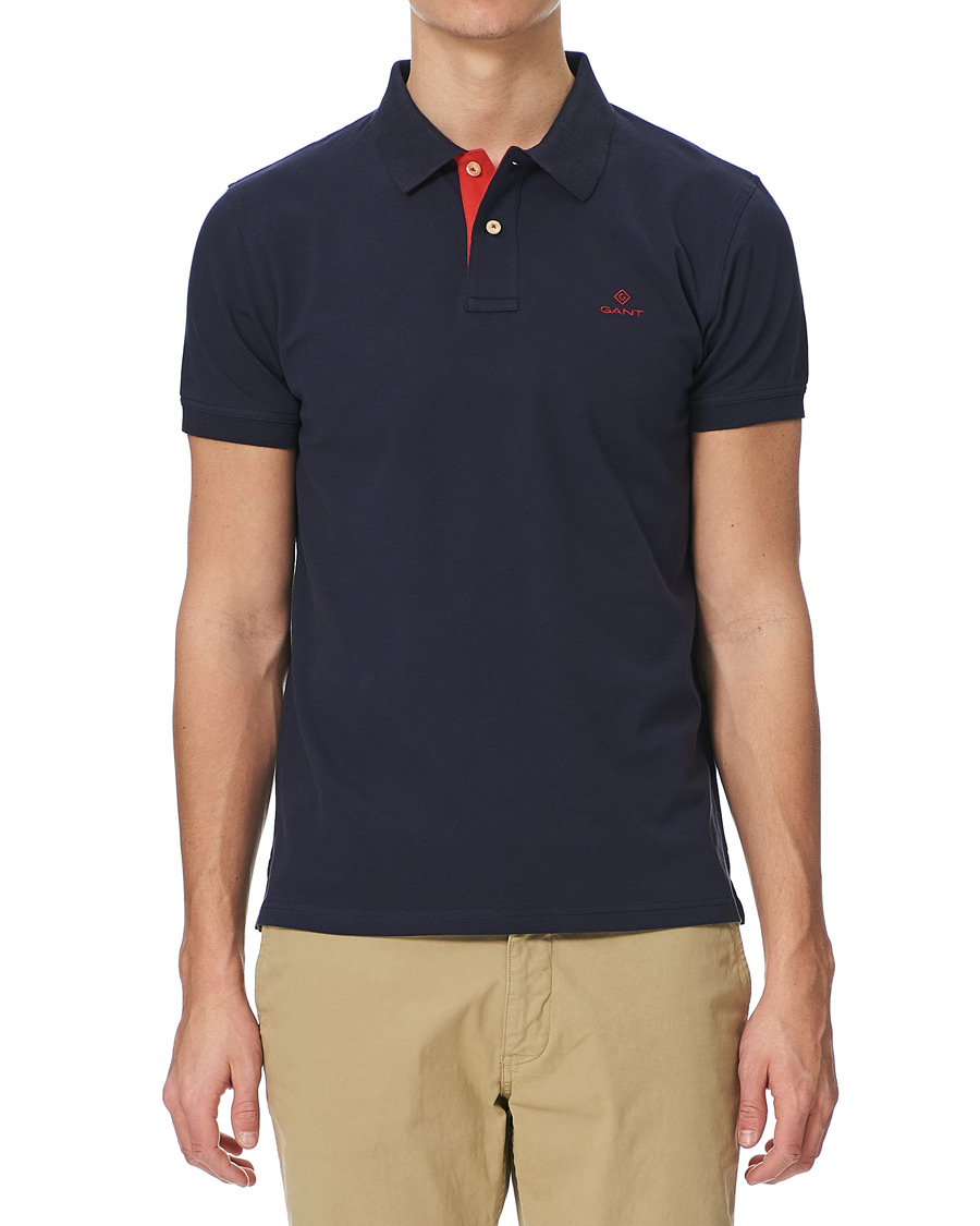 Herre | Pikéer | GANT | Contrast Collar Polo Evening Blue