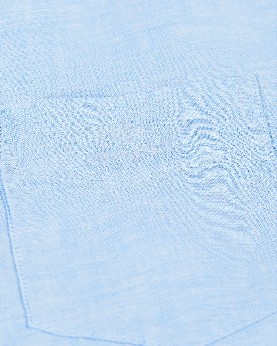 Herre | Skjorter | GANT | Regular Fit Linen Short Sleeve Shirt Capri Blue