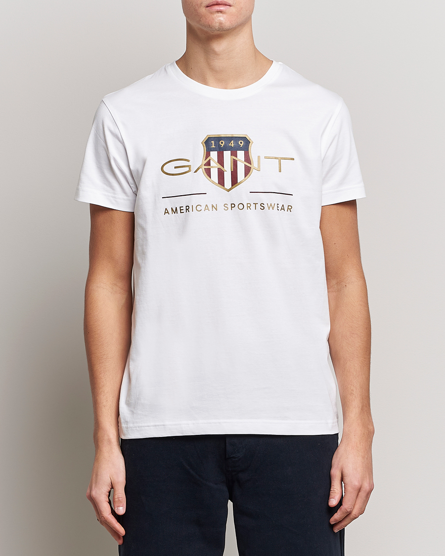 Herre | T-Shirts | GANT | Archive Shield Logo T-Shirt White