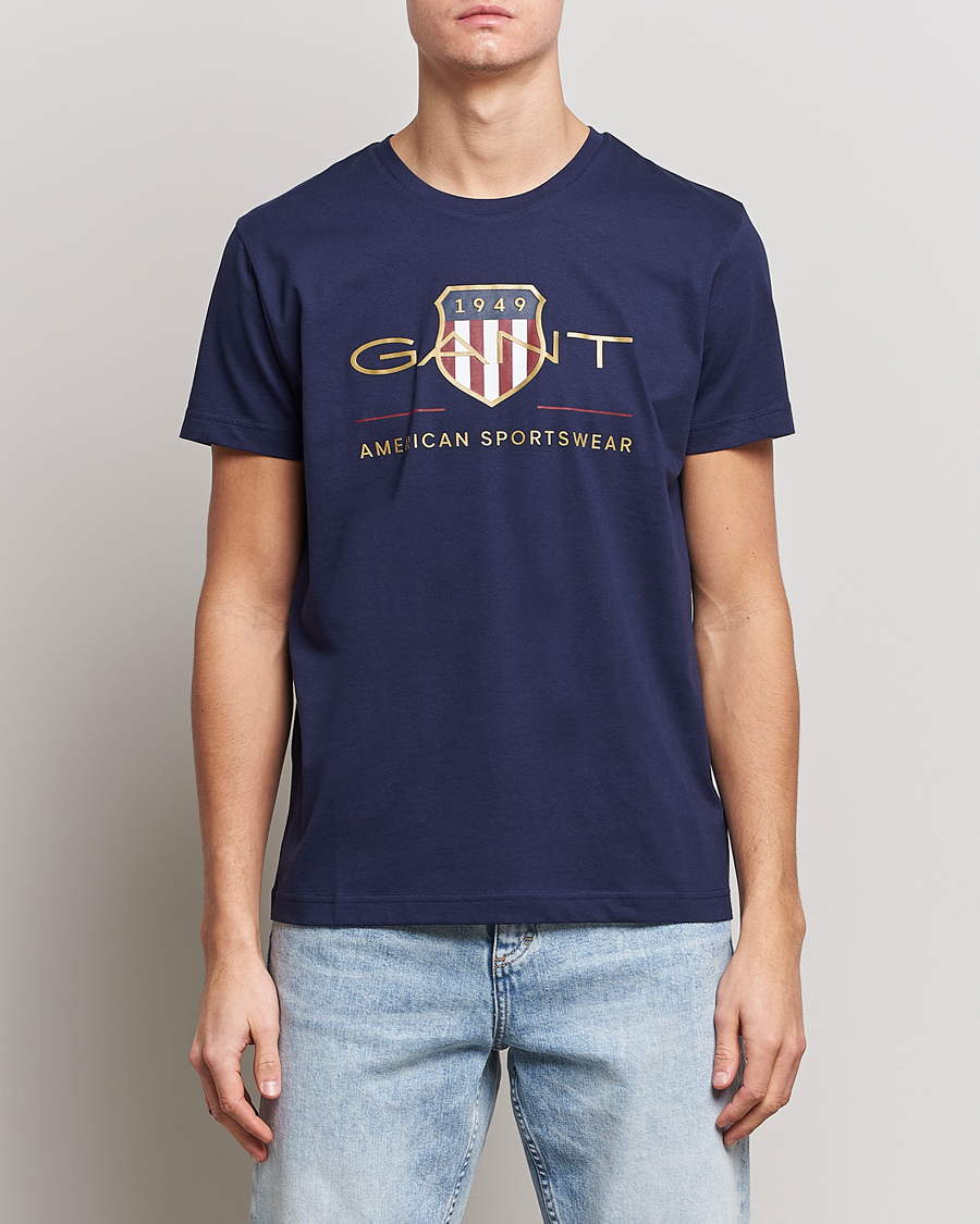 Herre |  | GANT | Archive Shield Logo T-Shirt Evening Blue