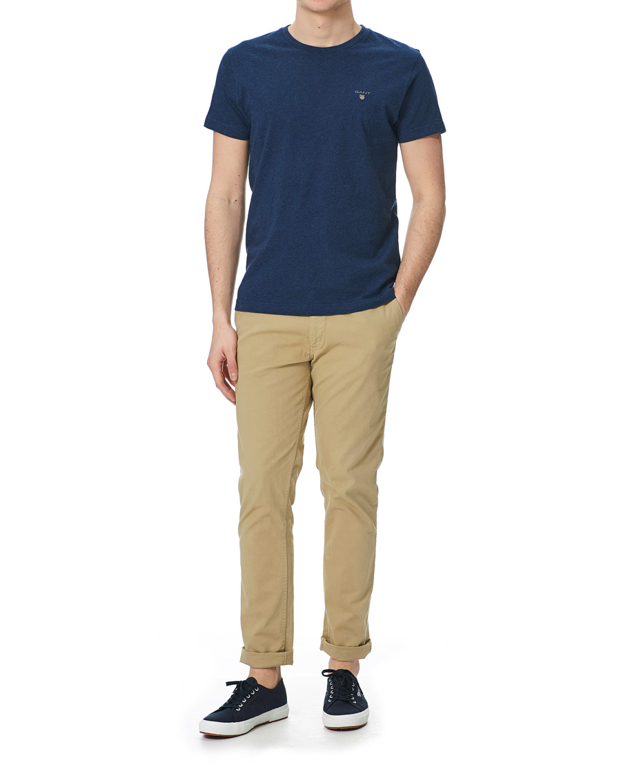 Herre | T-Shirts | GANT | The Original Tee Marine Melange