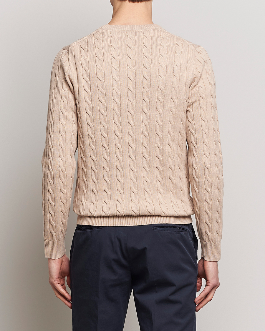 Herre | Gensere | GANT | Cotton Cable Crew Neck Dry Sand