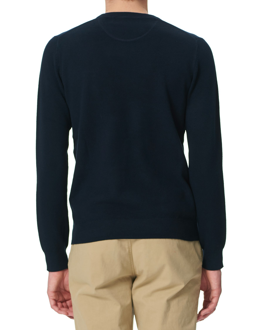 Herre | Gensere | GANT | Cotton Pique Crew Neck Eavning Blue