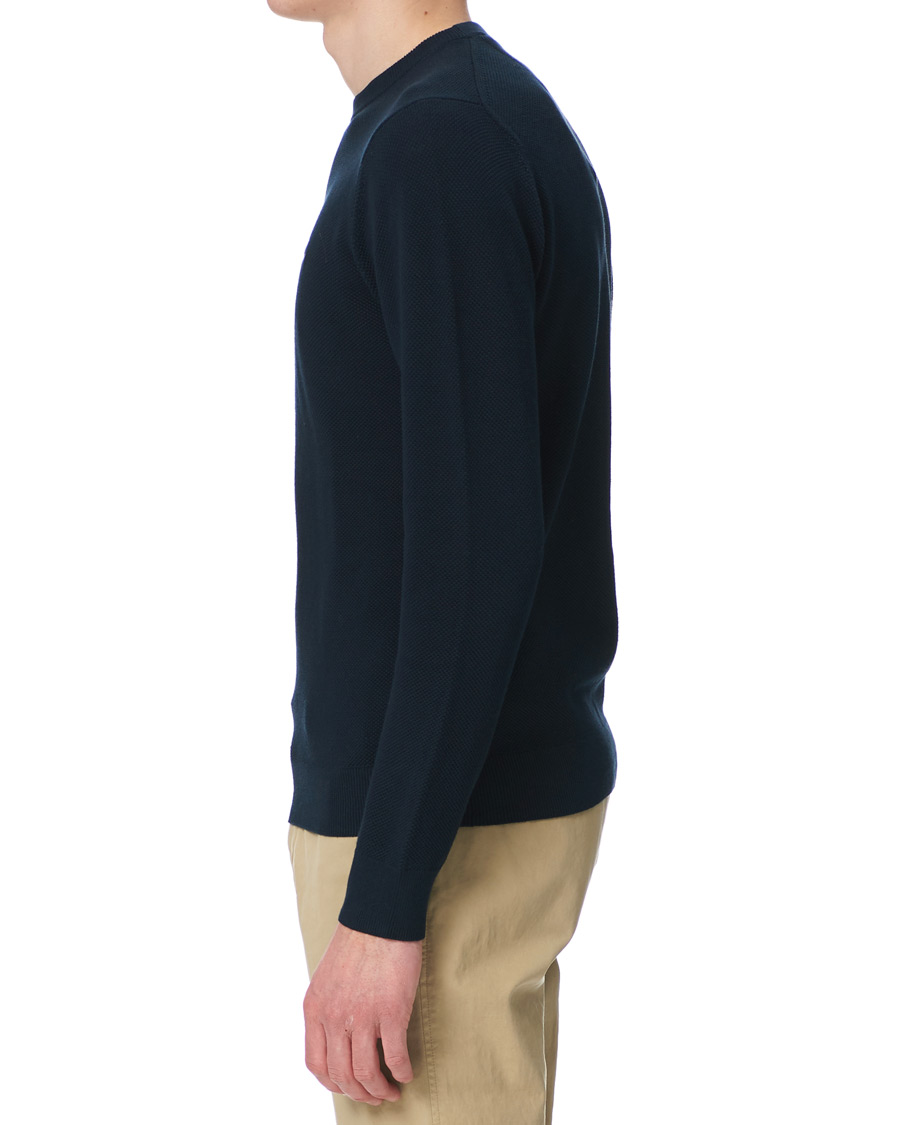 Herre | Gensere | GANT | Cotton Pique Crew Neck Eavning Blue
