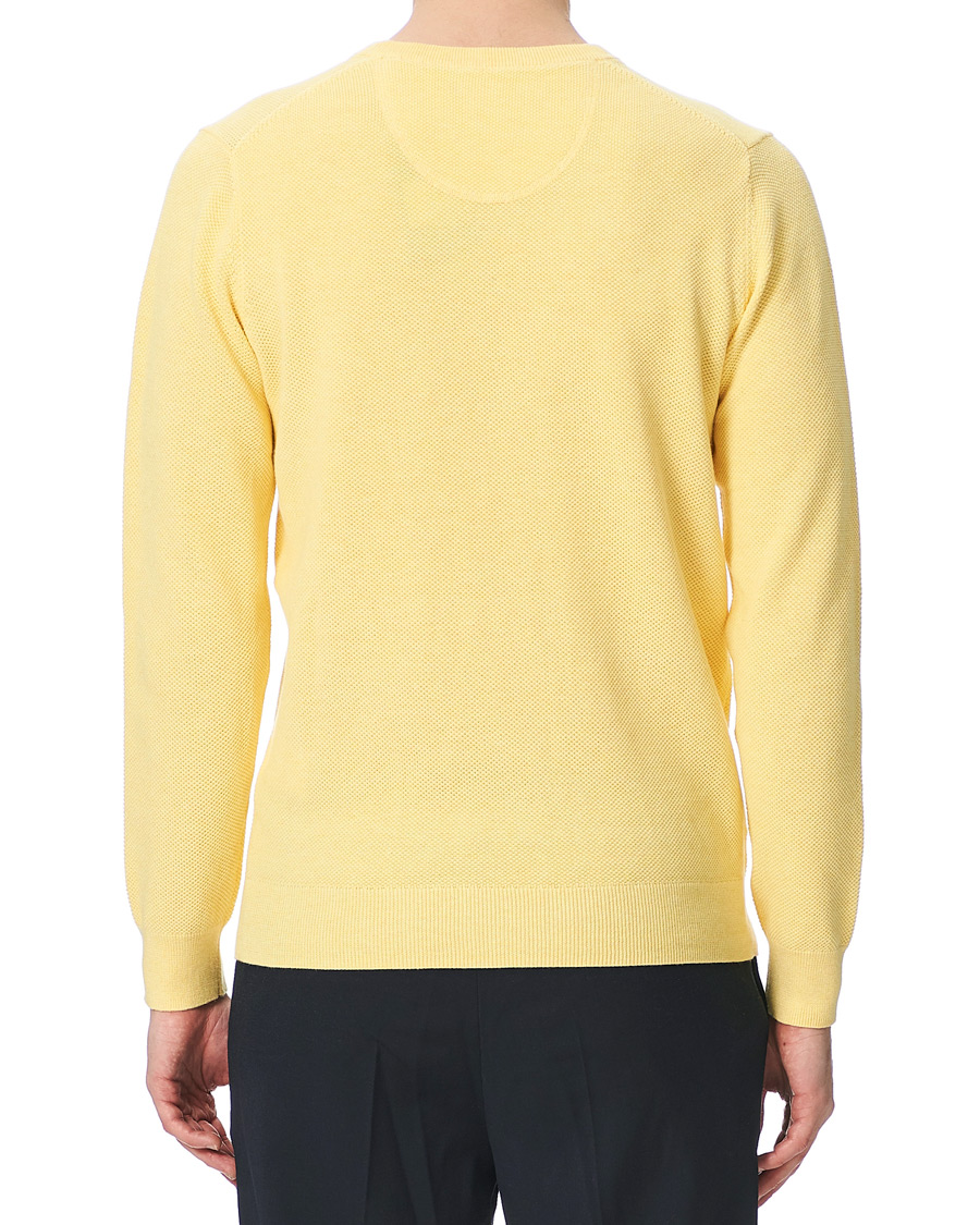 Herre | Gensere | GANT | Cotton Pique Crew Neck Sweater Brimstone Yellow