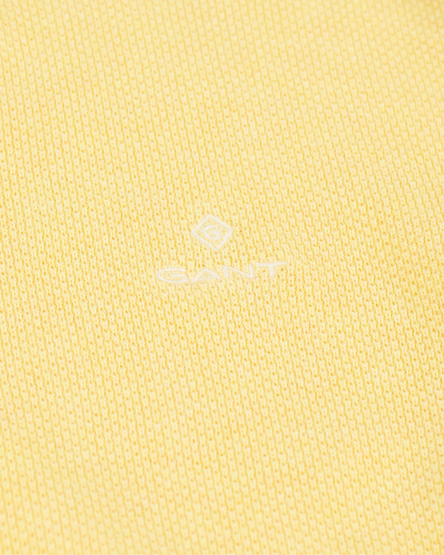 Herre | Gensere | GANT | Cotton Pique Crew Neck Sweater Brimstone Yellow