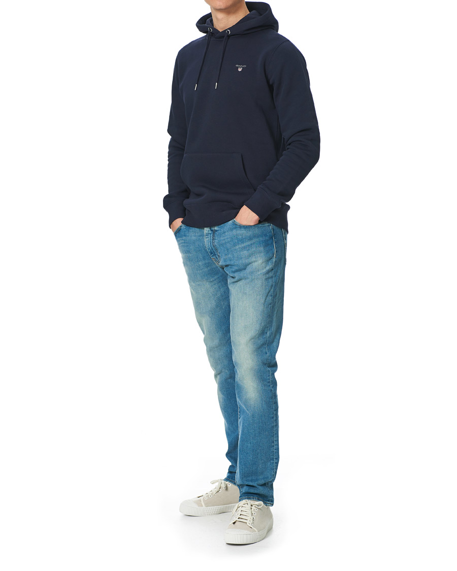 Herre | Gensere | Gant | Original Shield Logo Hoodie Evening Blue